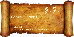 Gosztl Fanni névjegykártya